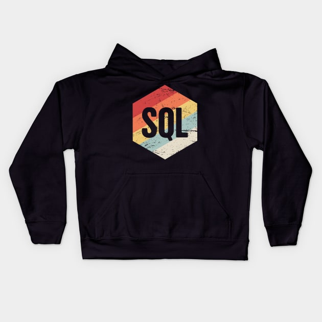 Retro SQL Programming Icon Kids Hoodie by MeatMan